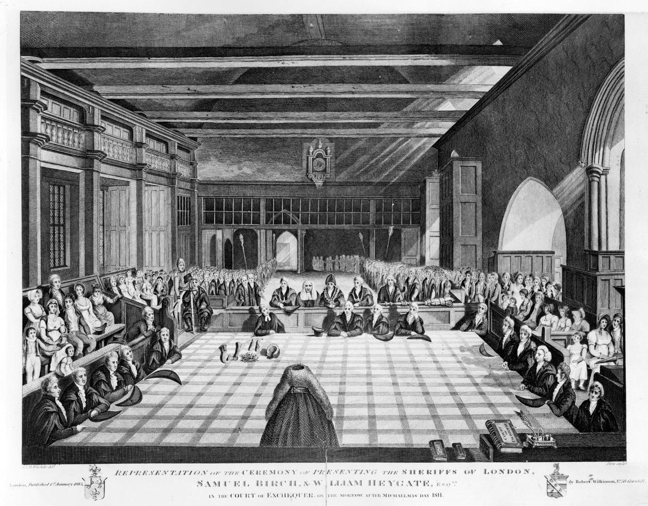 代表出席伦敦警长Samuel Birch和William Heygate Esqs的仪式。在1811年Michaelmas日之后的明天，在英国财政法院，由James S制作 作者 C.约翰·梅尔·威特洛