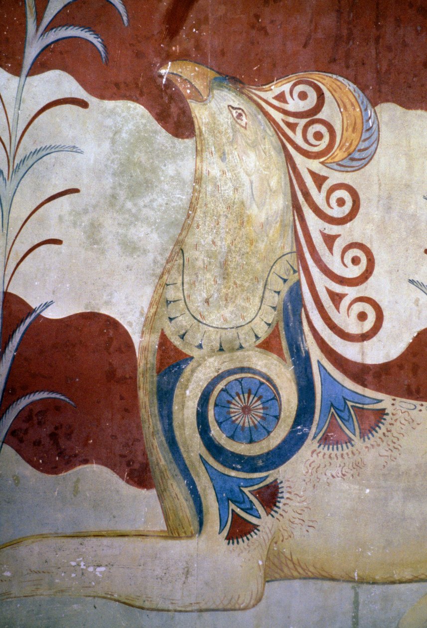狮鹫，王室壁画，克诺索斯宫，克里特岛，希腊，米诺斯文明 作者 JB 和 Brown J. 和 Rowbotham