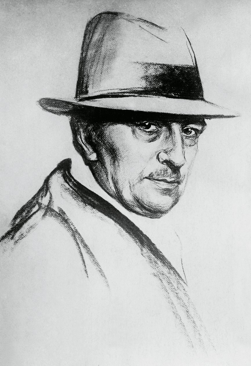 达里奥-尼科德米（1874-1934）肖像，意大利剧作家和作家 作者 JB 和 Brown J. 和 Rowbotham