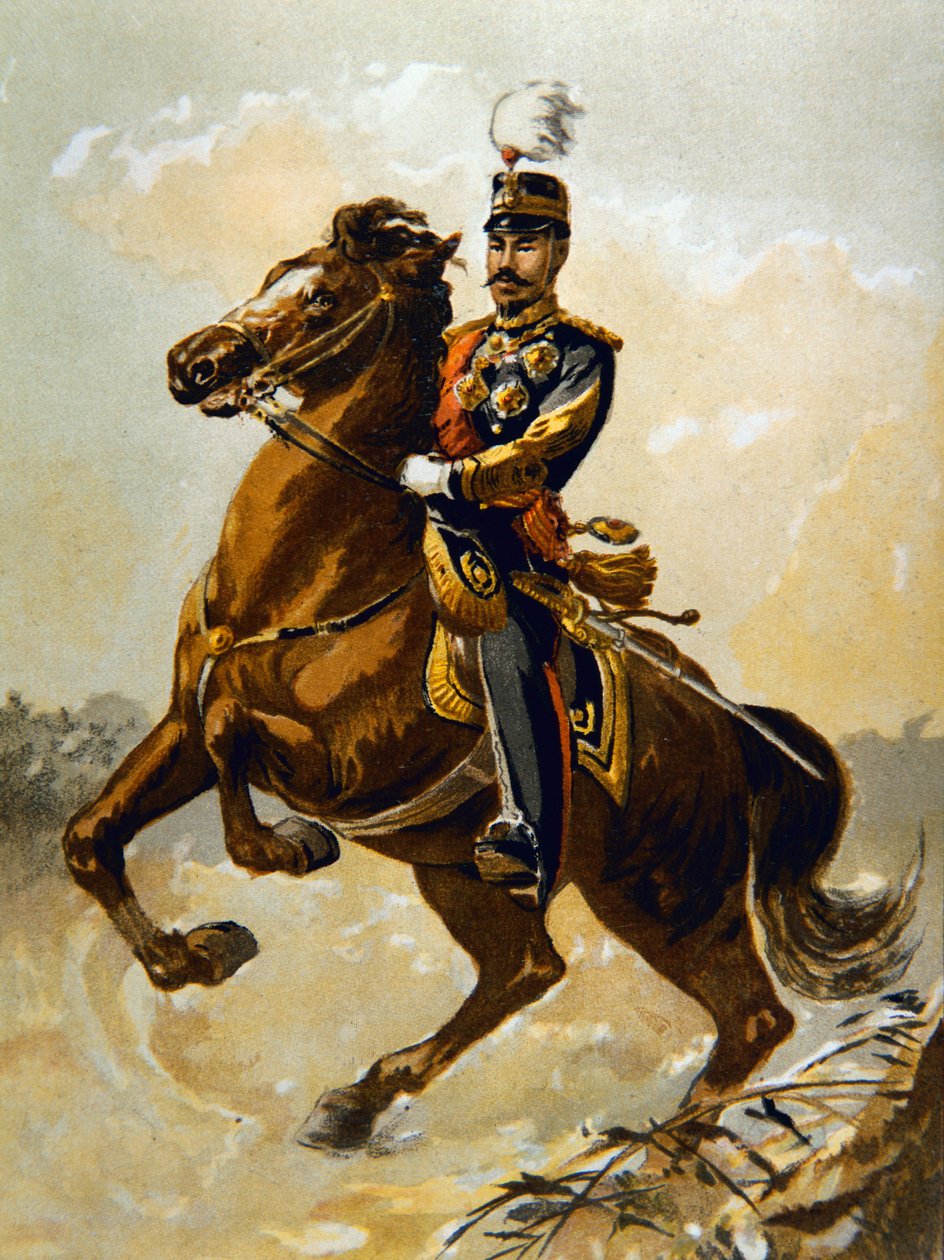 1904年的日本天皇（彩色平版印刷）。 作者 JB 和 Brown J. 和 Rowbotham