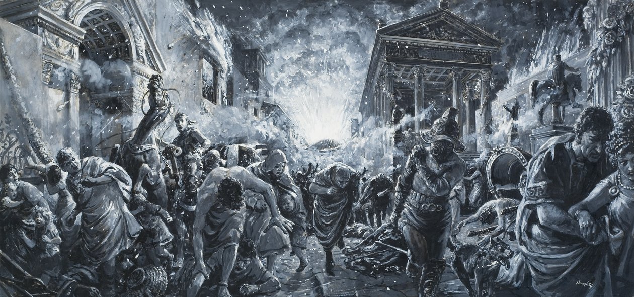 一座城市的毁灭（水粉画纸） 作者 CL 道蒂