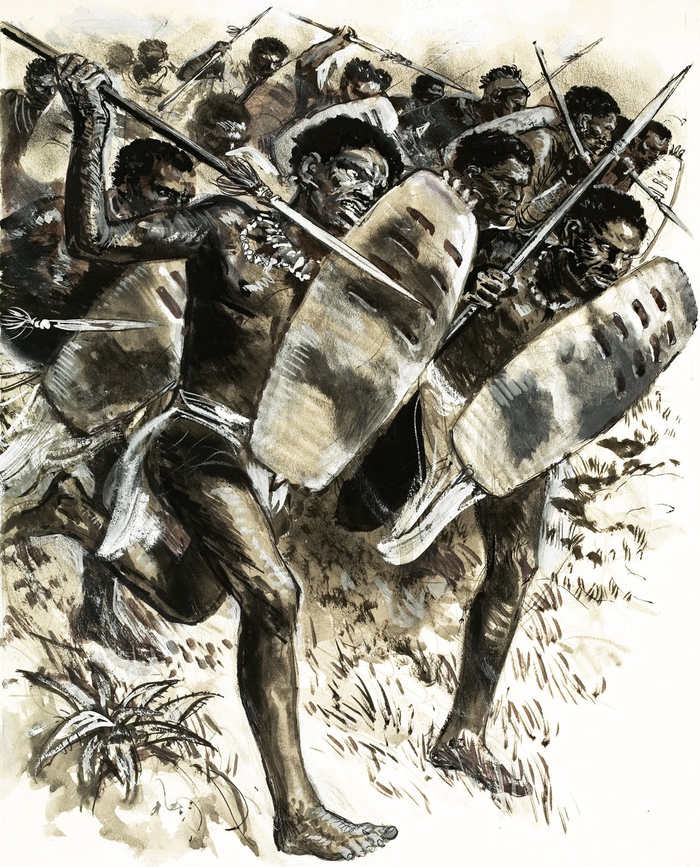 1875 年，阿比西尼亚部落成员袭击古拉要塞 作者 CL 道蒂