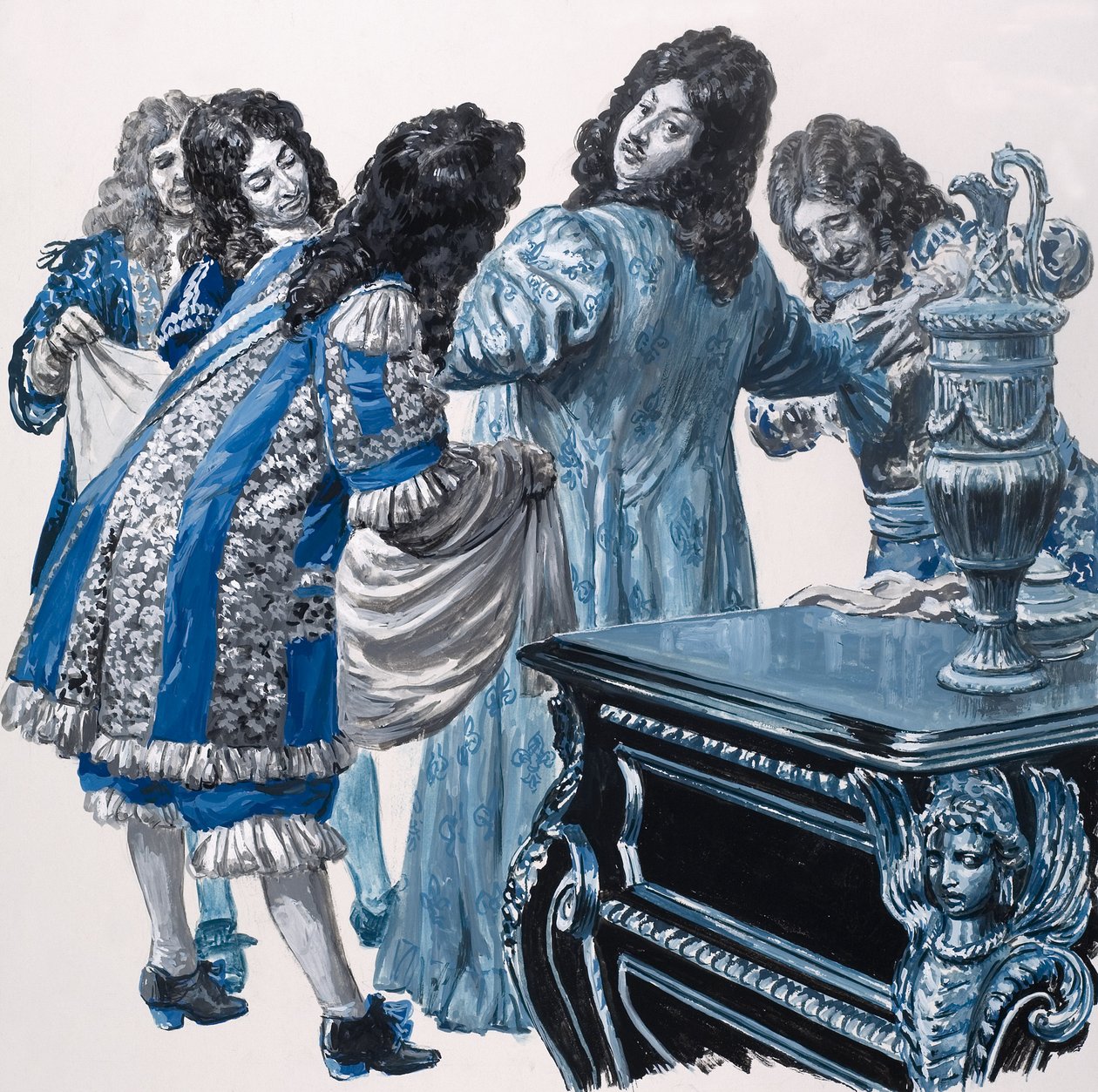 不敬的太阳神，选自《法兰西的故事》（水粉画，纸本） 作者 CL 道蒂