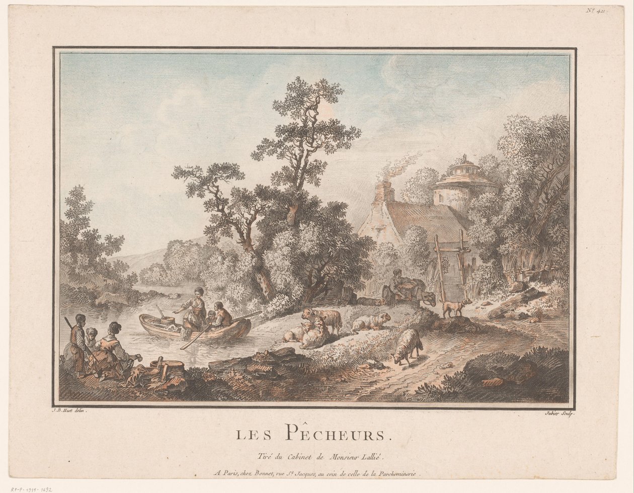 牧羊人和渔夫的风景
Les Pêcheurs.(物品上的标题） 作者 CL朱比尔