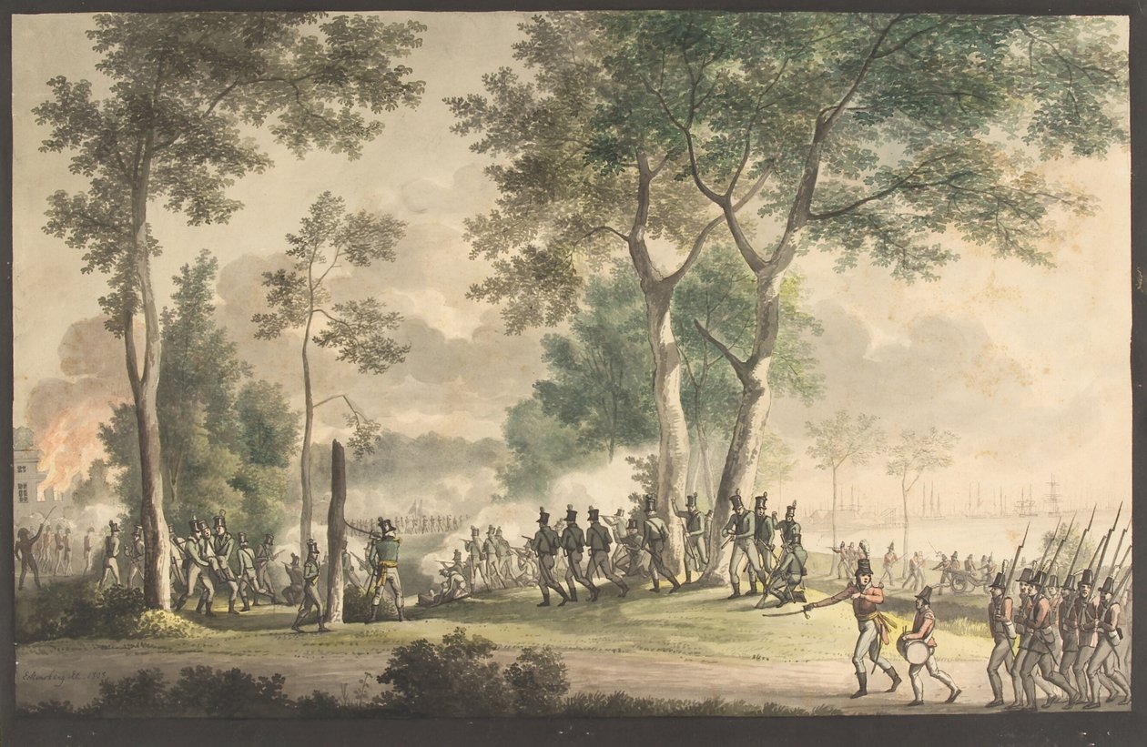 1807 年 8 月 31 日，保镖在 Classen 花园的袭击。 作者 克里斯托弗·威廉·埃克斯伯格