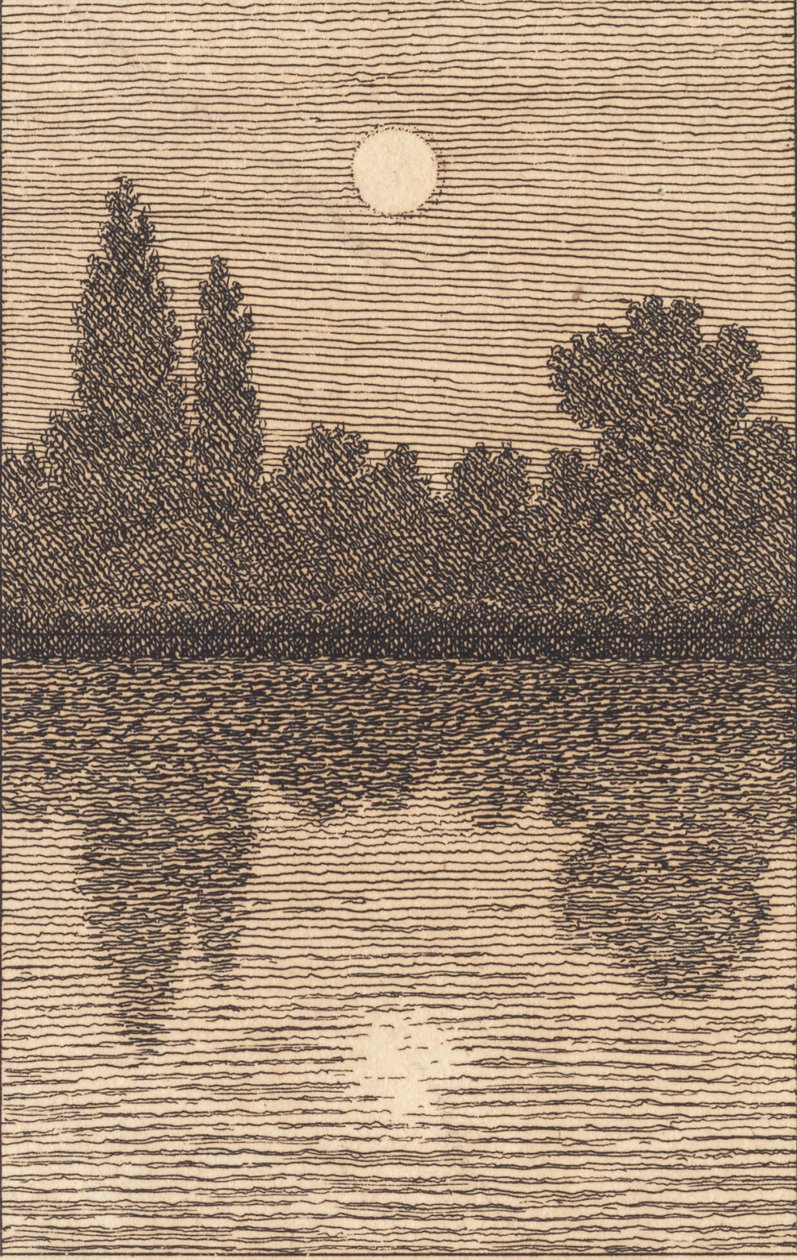 湖面上的月光。Linearperspectiven" 插图，第四幅 作者 克里斯托弗·威廉·埃克斯伯格