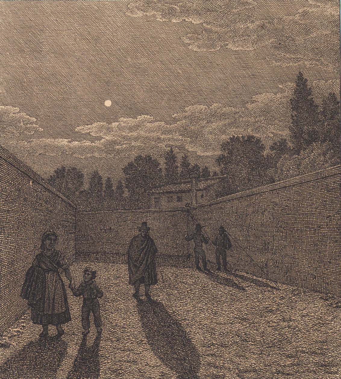 月光下的道路。线性透视 "插图，第四幅 作者 克里斯托弗·威廉·埃克斯伯格