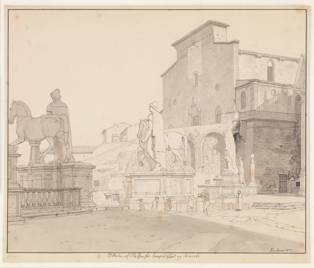 罗马坎皮多格里奥（Campidoglio）和阿拉科埃利圣玛丽亚（Santa Maria in Aracoeli）景观 作者 克里斯托弗·威廉·埃克斯伯格