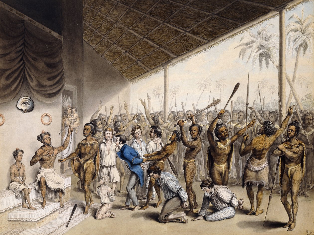 一位原住民首领命令将欧洲人处死，1817年 作者 C.布雷