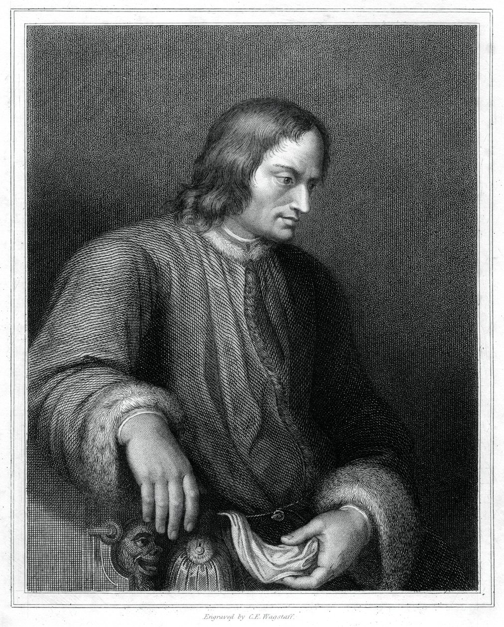 洛伦佐·德·美第奇（Lorenzo de Medici），意大利政治家和佛罗伦萨共和国统治者，1833年。 作者 瓦格斯塔夫