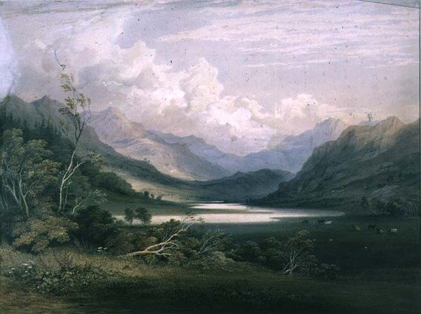 在英国湖区的场景 作者 CF Buckley