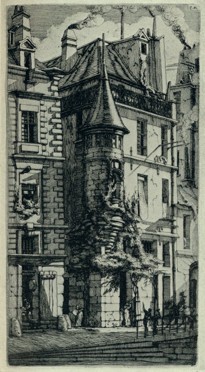 1915年在提克斯兰德街（Rue de la Tixeranderie）炮塔 作者 CH梅里昂
