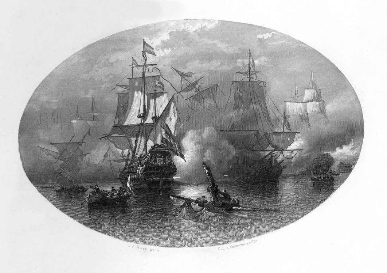 唯一海湾海战，1672年，c1870年 作者 多梅尼科·德尔·巴比埃