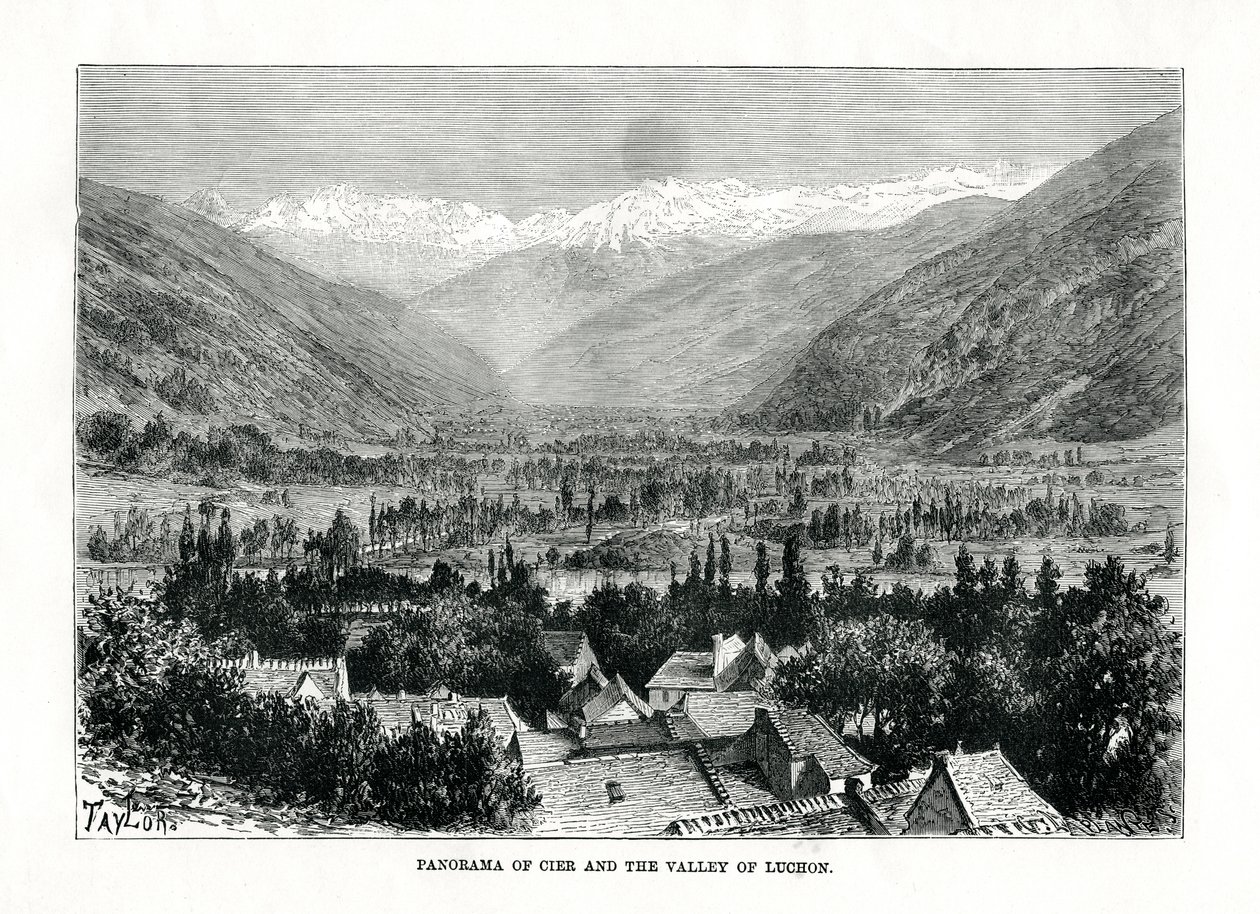 Cier和法国Bagneres-de-Luchon的山谷，约建于1879年。 作者 拉普拉特
