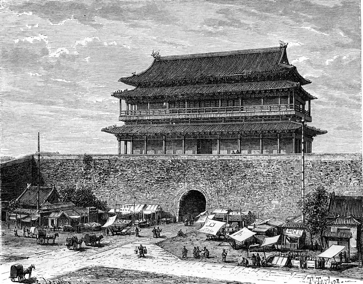 中国北京，天安门，十九世纪 作者 拉普拉特