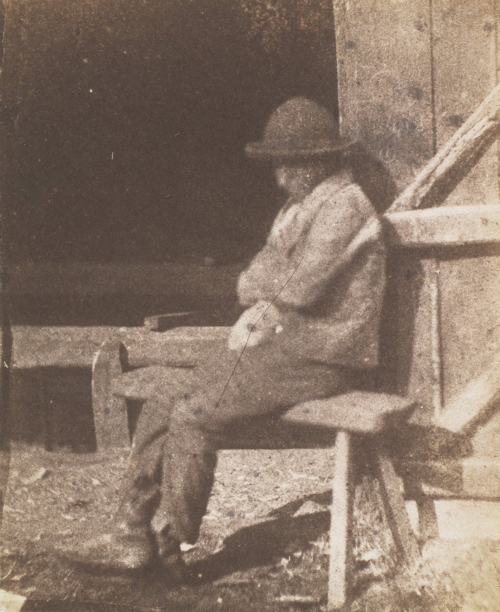 坐着的小伙子，1845-50。 作者 卡尔弗特·琼斯