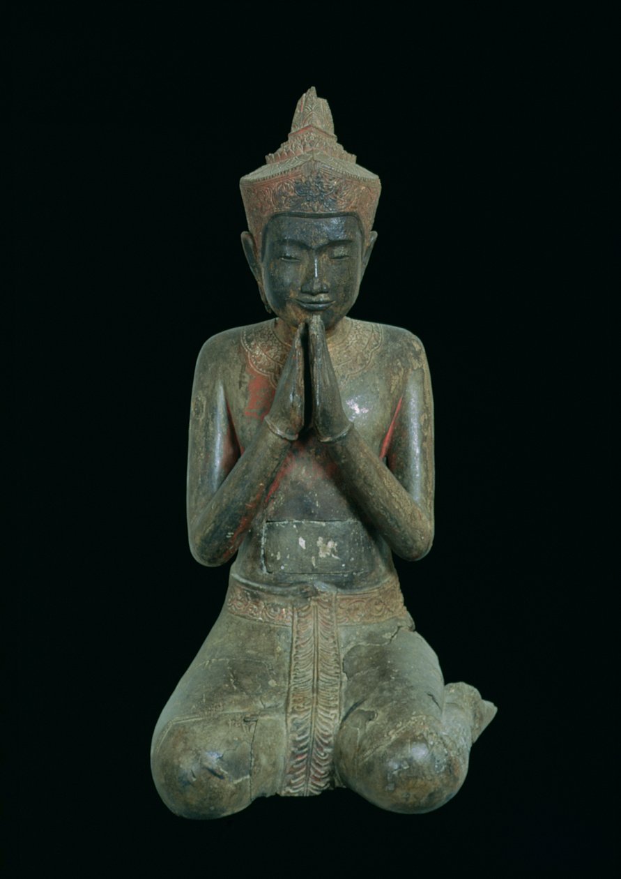 祈祷跪姿，吴哥，15-16世纪（青铜） 作者 柬埔寨学派
