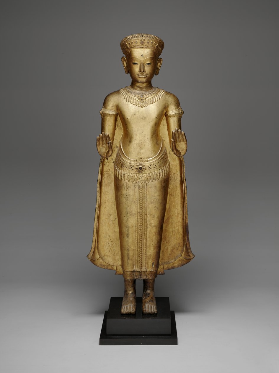 释迦牟尼佛，约13世纪（镀金青铜） 作者 柬埔寨语