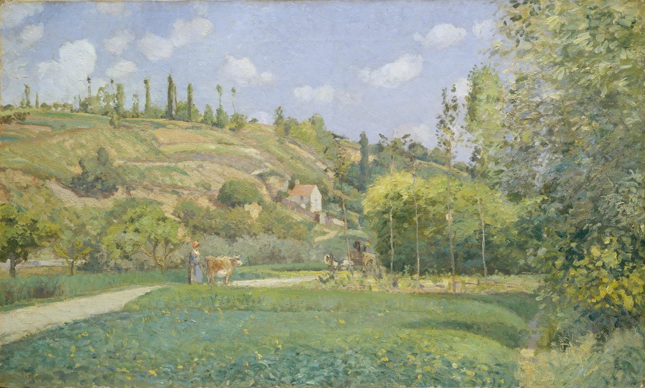 位于Valhermeil的Cowherd，Auvers-sur-Oise 作者 卡米尔·雅各布·毕沙罗
