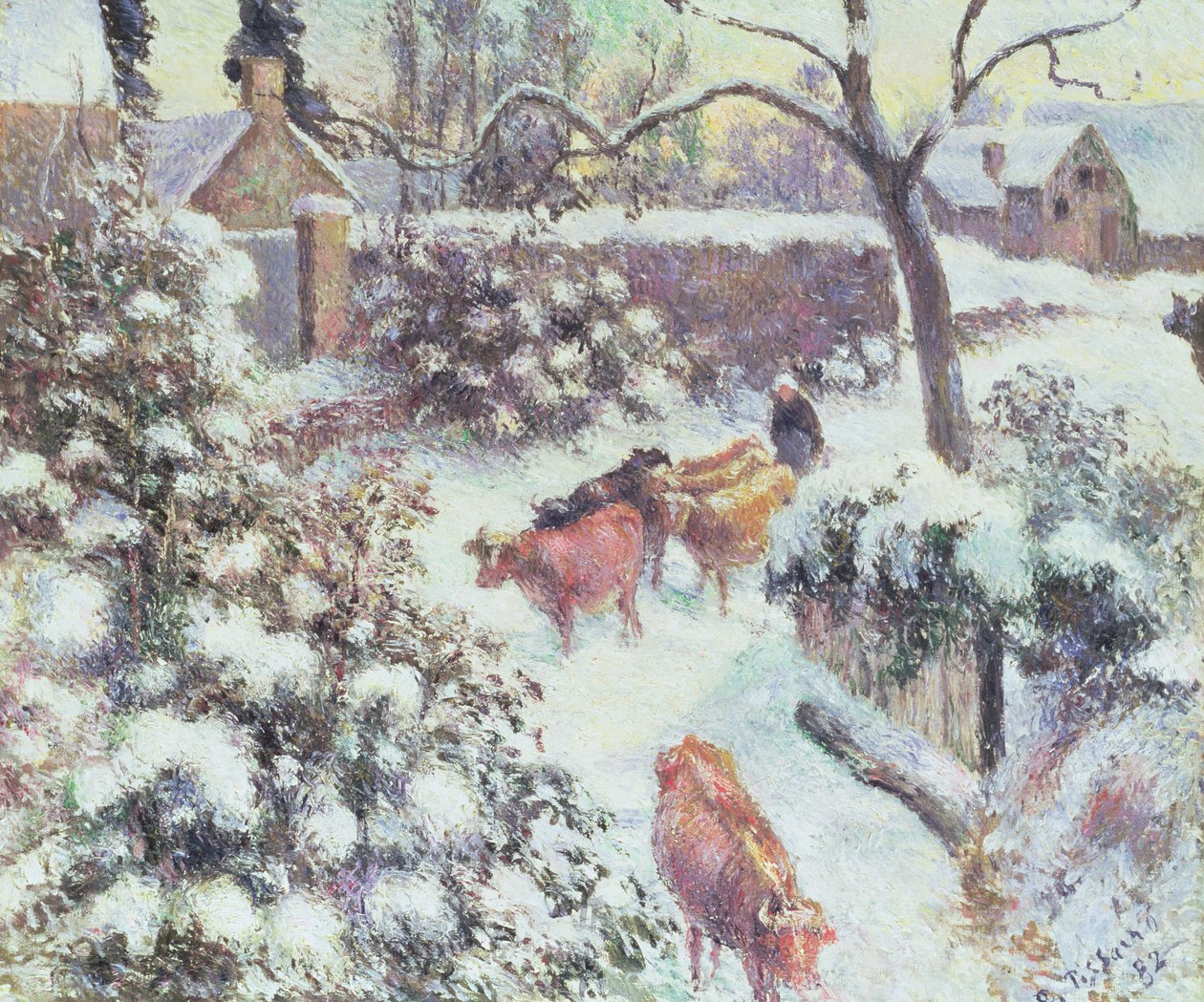 1882年Montfoucault的雪的影响 作者 卡米尔·雅各布·毕沙罗