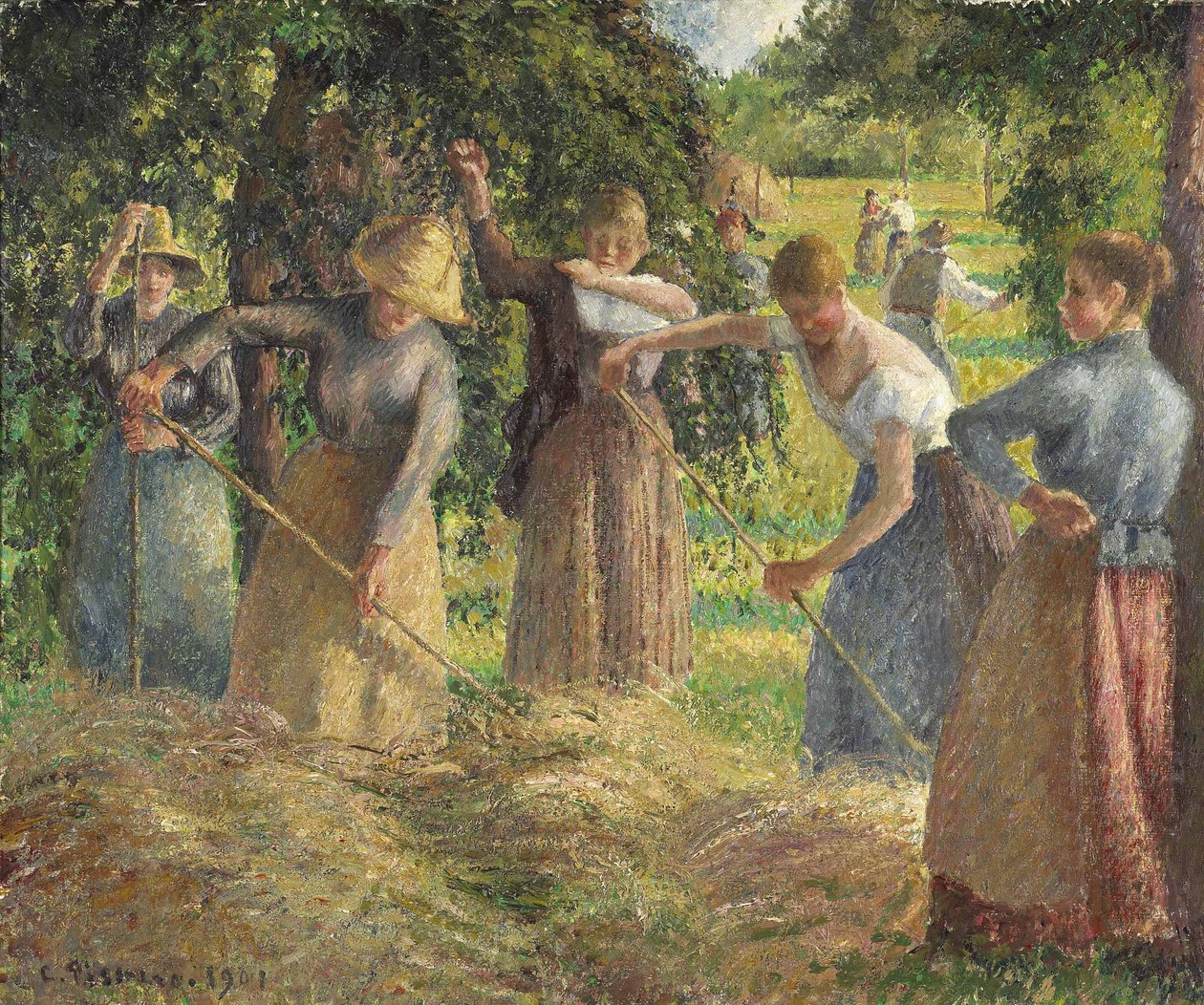 Éragny的Hay Harvest 作者 卡米尔·雅各布·毕沙罗