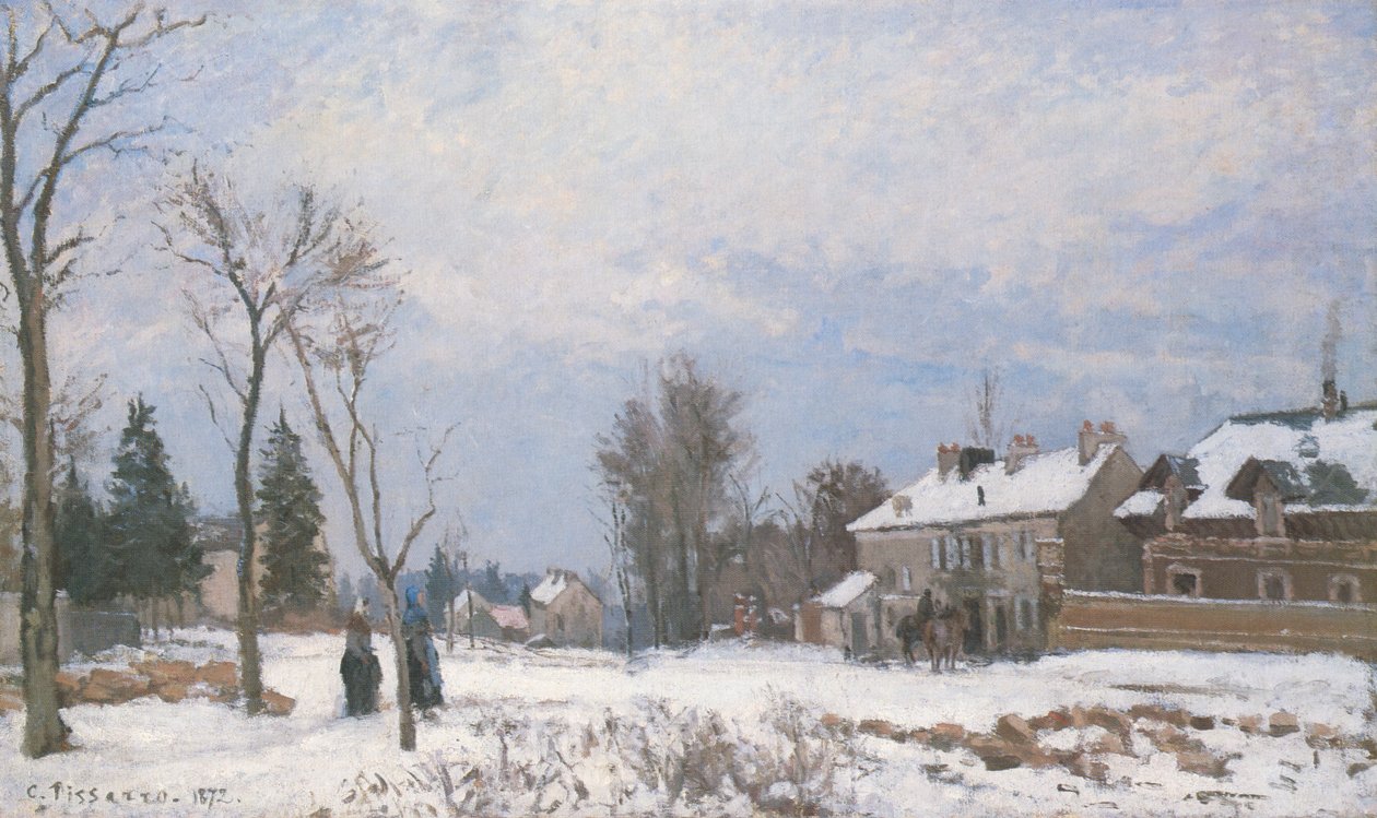 凡尔赛宫到圣日耳曼，Louveciennes，雪的影响 作者 卡米尔·雅各布·毕沙罗