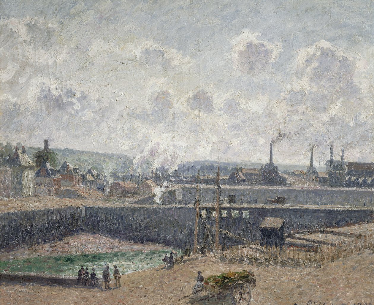 在Duquesne Docks，Dieppe，1902年的低潮 作者 卡米尔·雅各布·毕沙罗