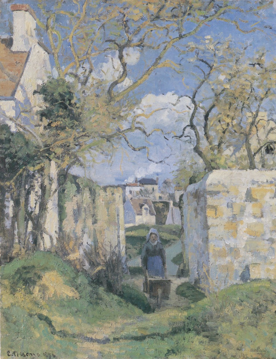农民推着吃草，Maison Roudest，Pontoise 作者 卡米尔·雅各布·毕沙罗