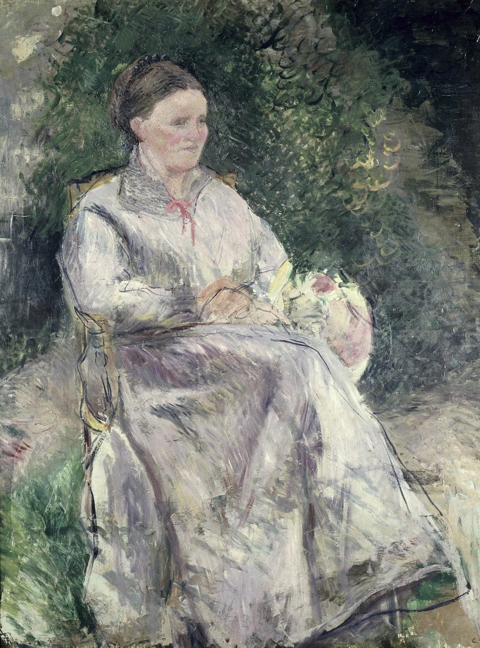 Julie Velay的肖像，艺术家的妻子，c.1874 作者 卡米尔·雅各布·毕沙罗