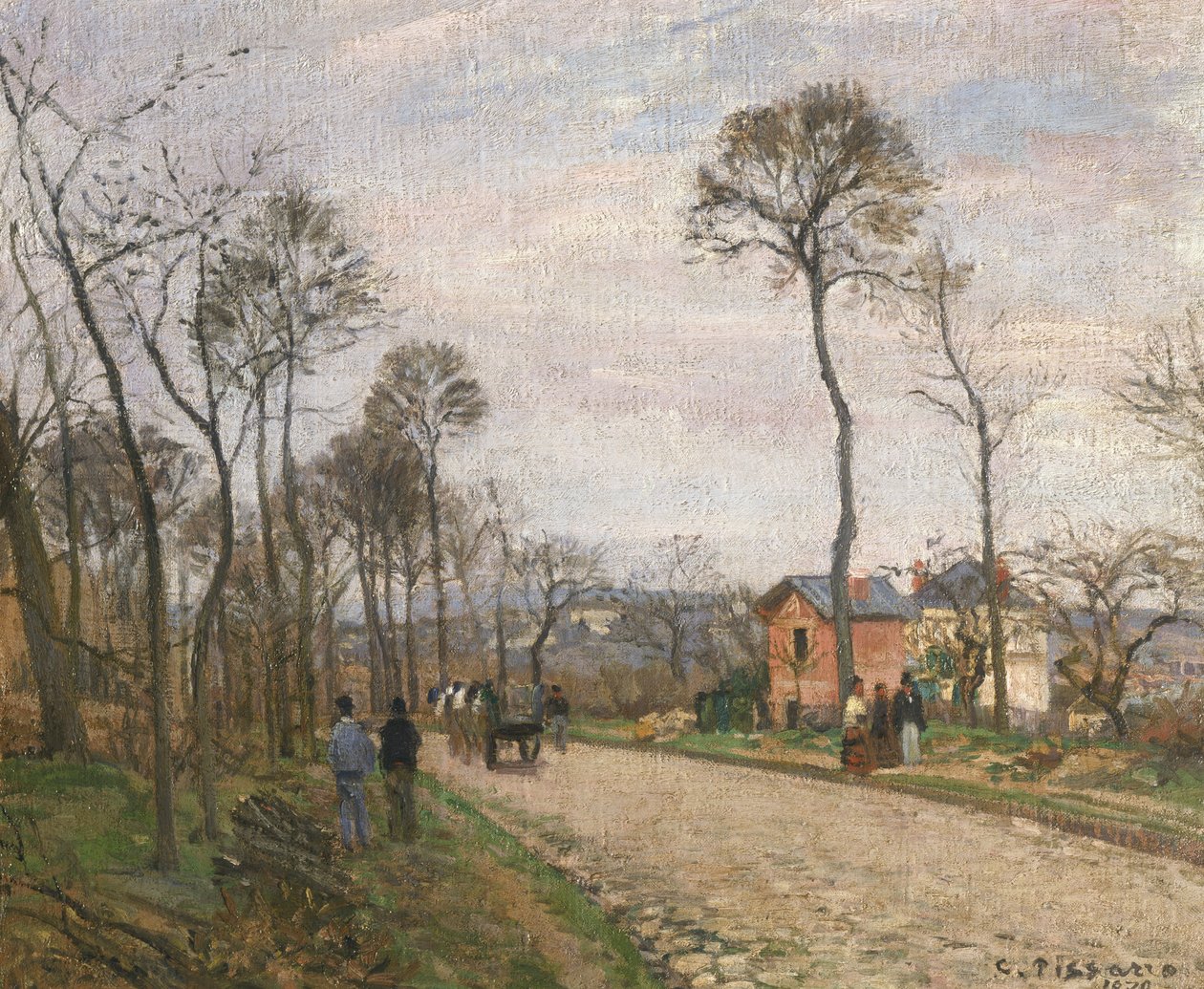 Louveciennes的道路，1870年 作者 卡米尔·雅各布·毕沙罗