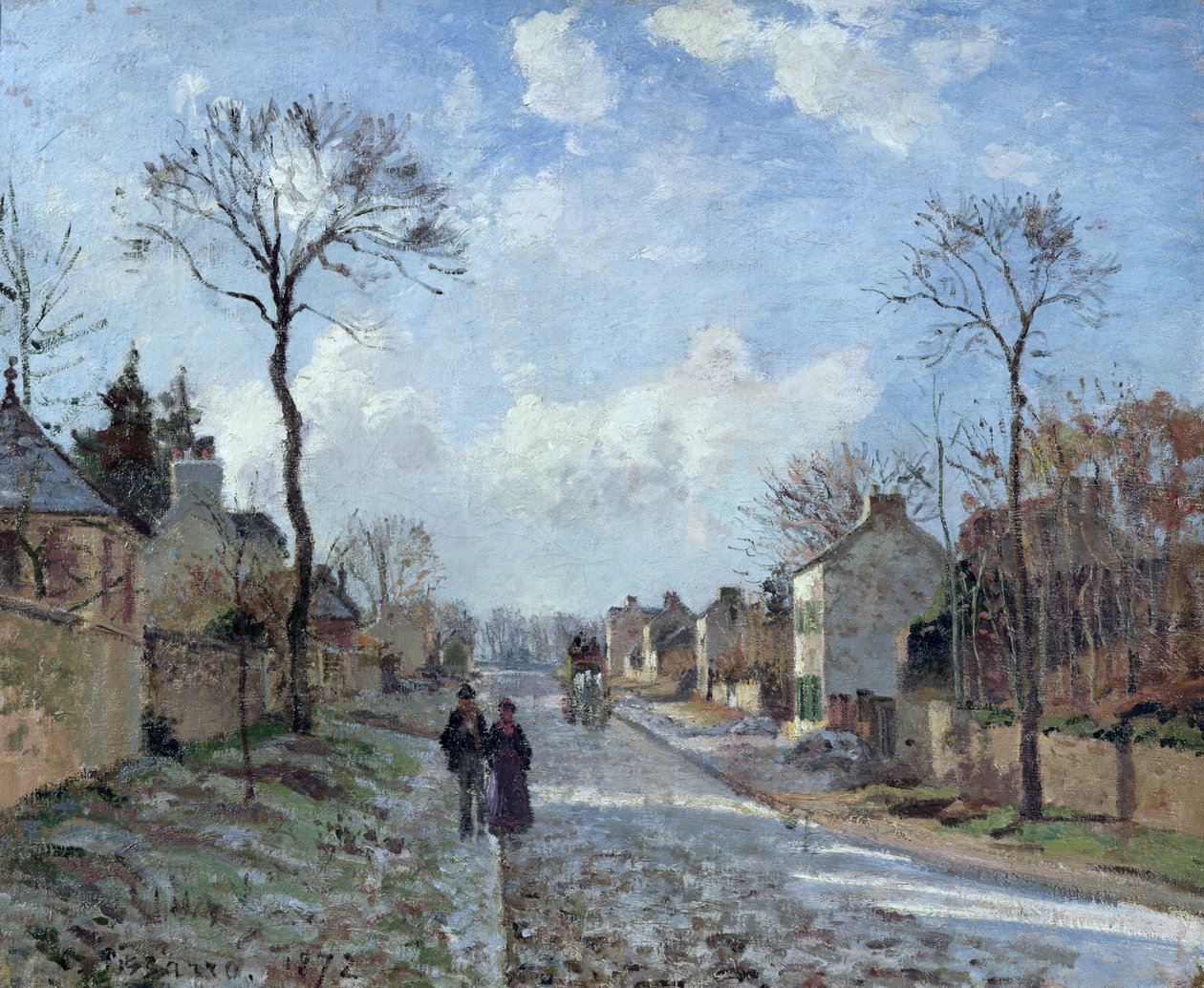 通往Louveciennes的道路，1872年 作者 卡米尔·雅各布·毕沙罗