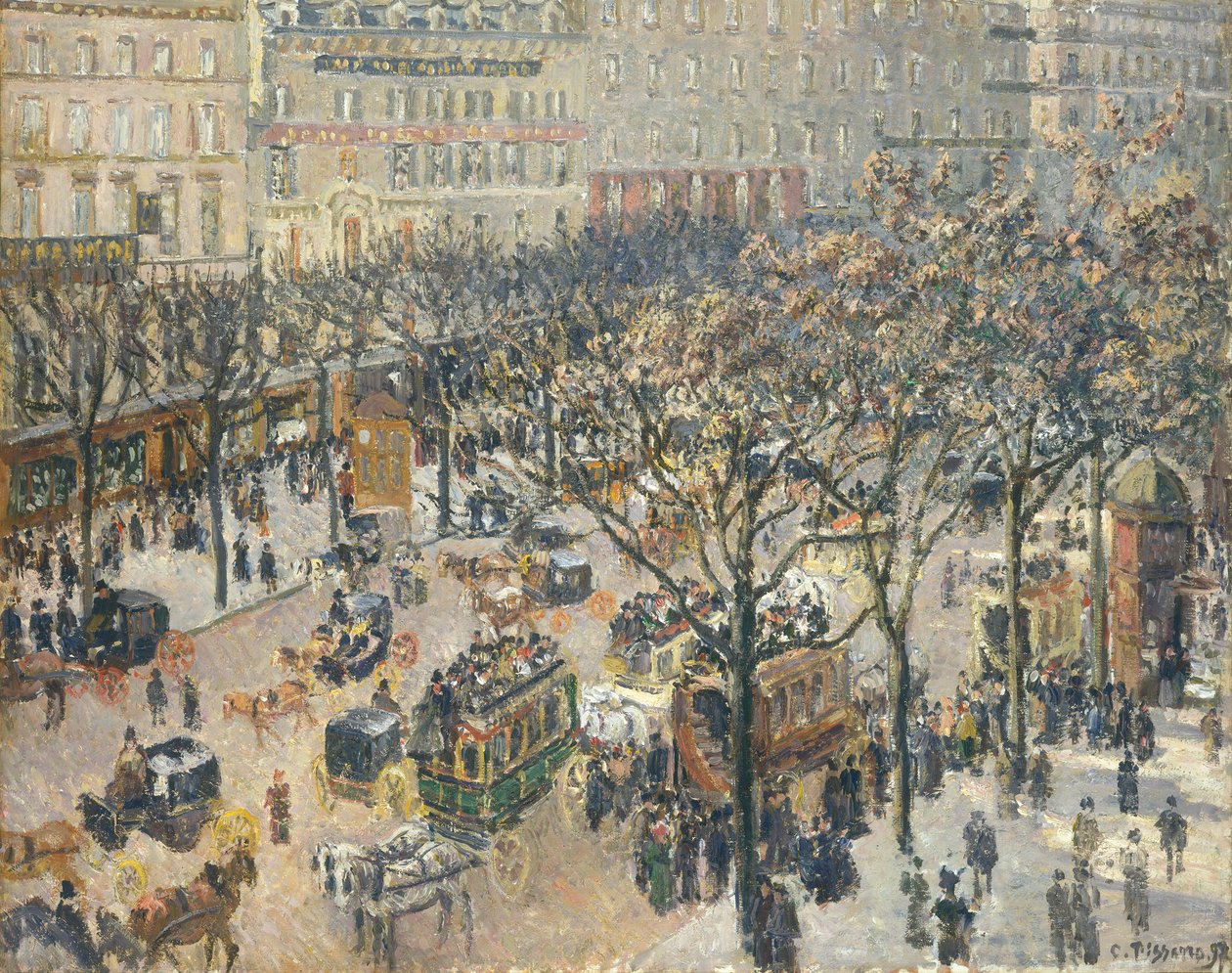 Boulevard des Italiens，早晨，阳光，1897年 作者 卡米尔·雅各布·毕沙罗