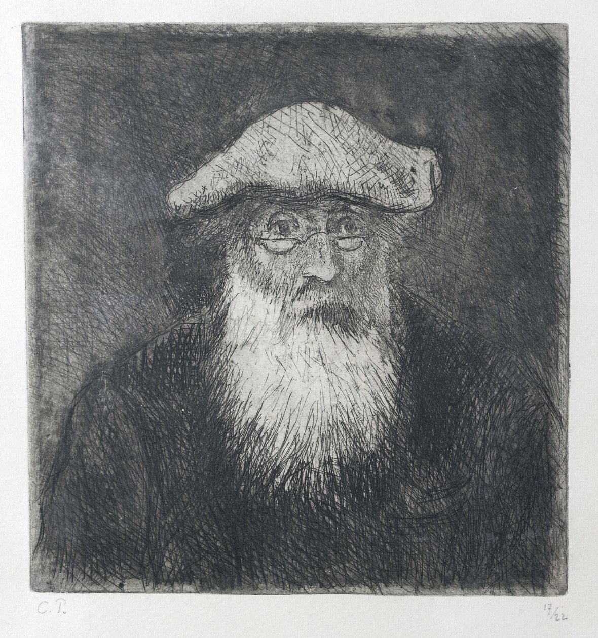 Camille Pissarro，他自己，c。 1890年（对锌进行蚀刻和涂覆） 作者 卡米尔·雅各布·毕沙罗