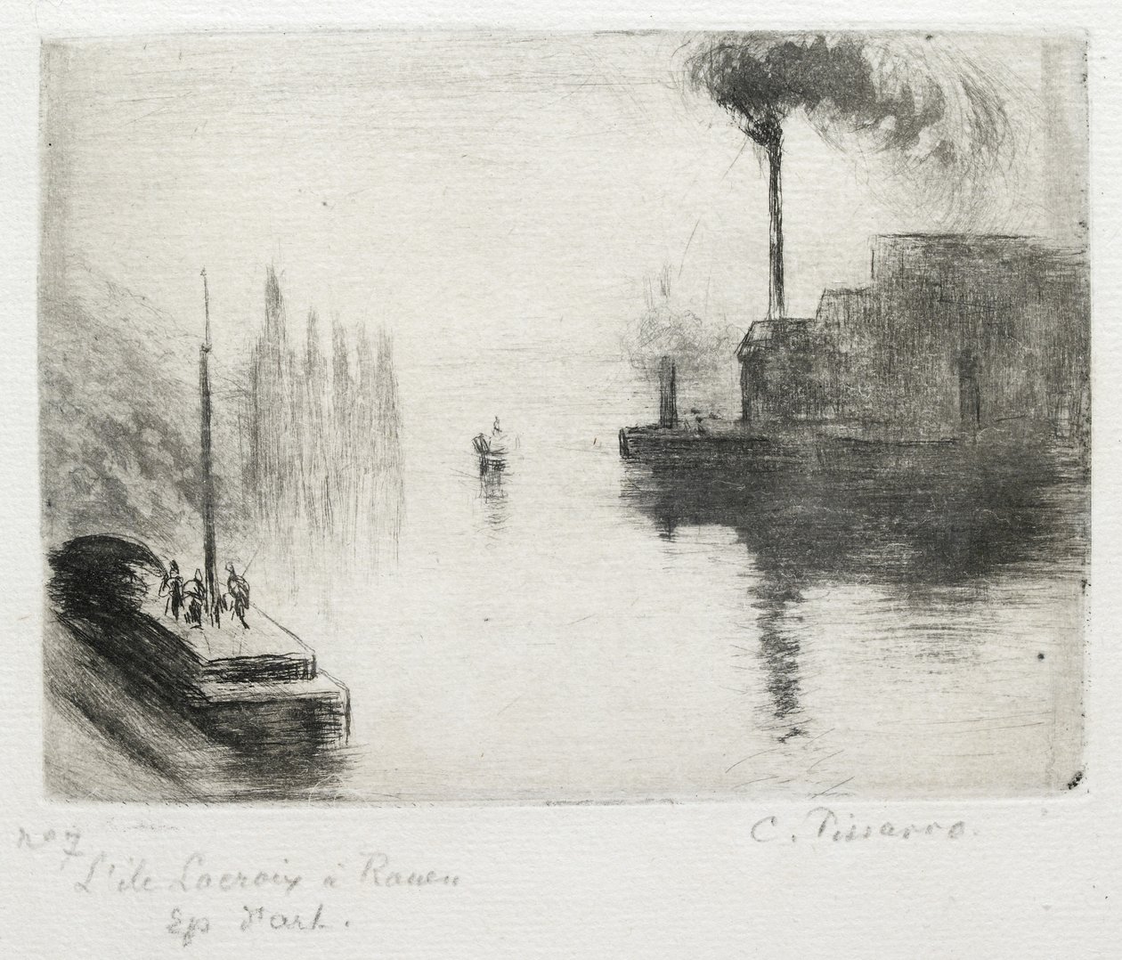 L&39;Ile Lacroix，àRouen，1883（干点，蚀刻，金属刷和开口咬合） 作者 卡米尔·雅各布·毕沙罗