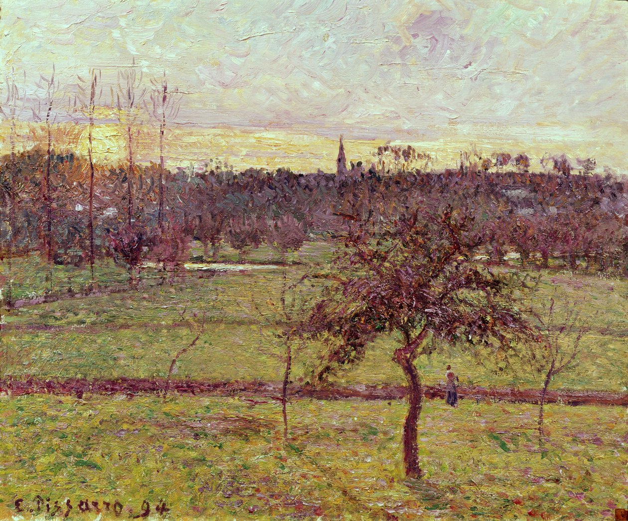 景观在Eragny，1894年 作者 卡米尔·雅各布·毕沙罗