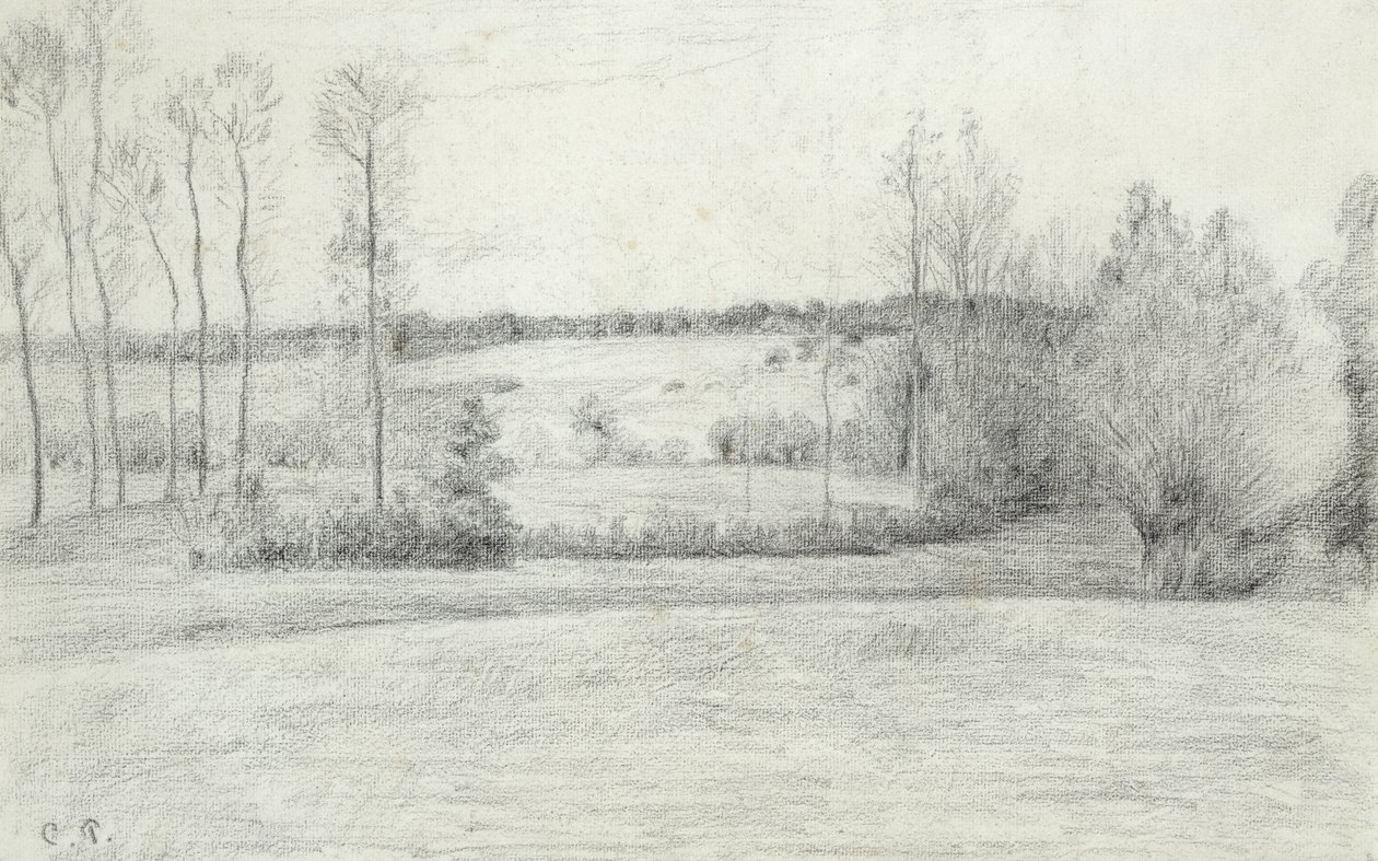 景观与树木，1895-1900 作者 卡米尔·雅各布·毕沙罗