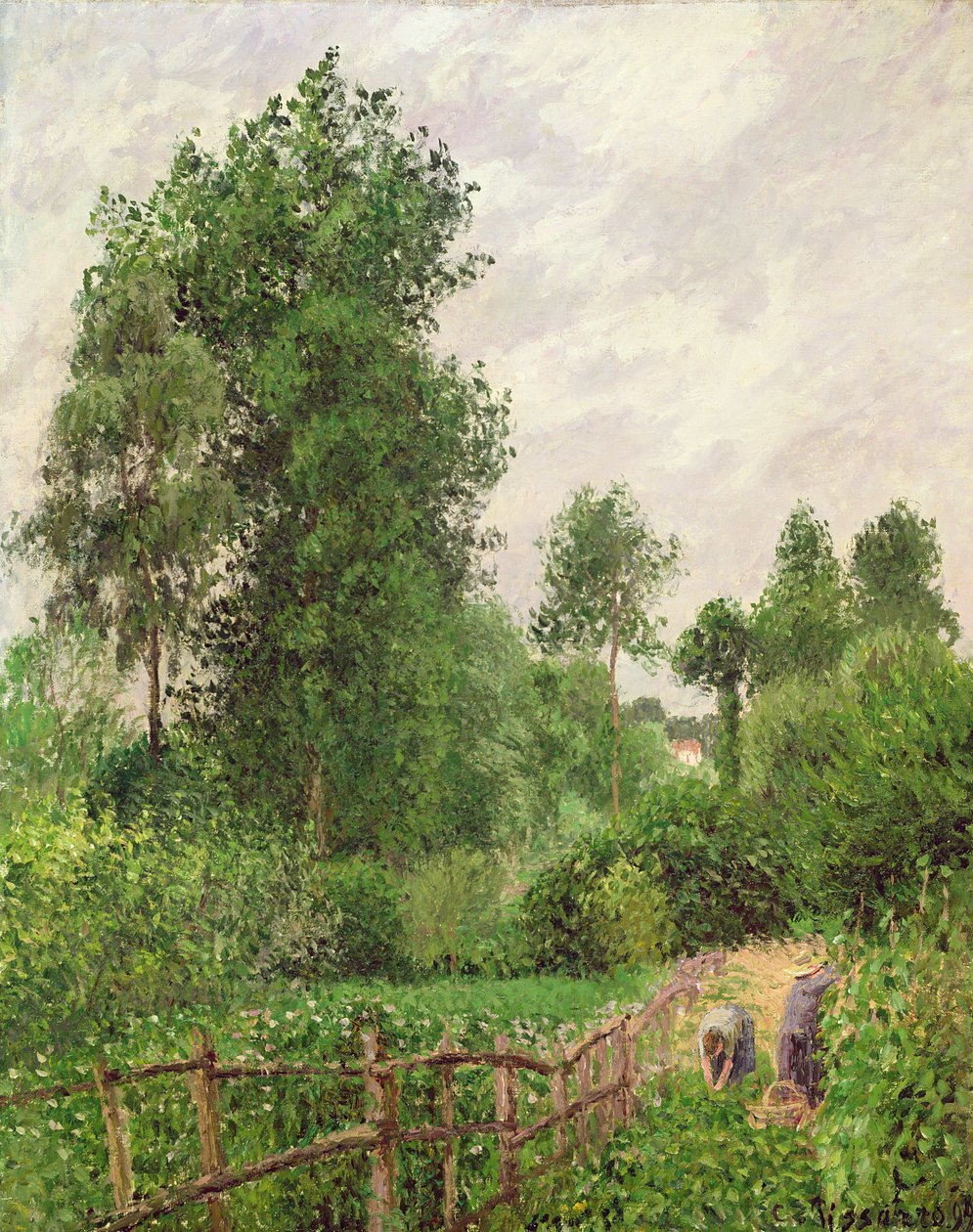 风景，Eragny的灰色天气，1899年 作者 卡米尔·雅各布·毕沙罗