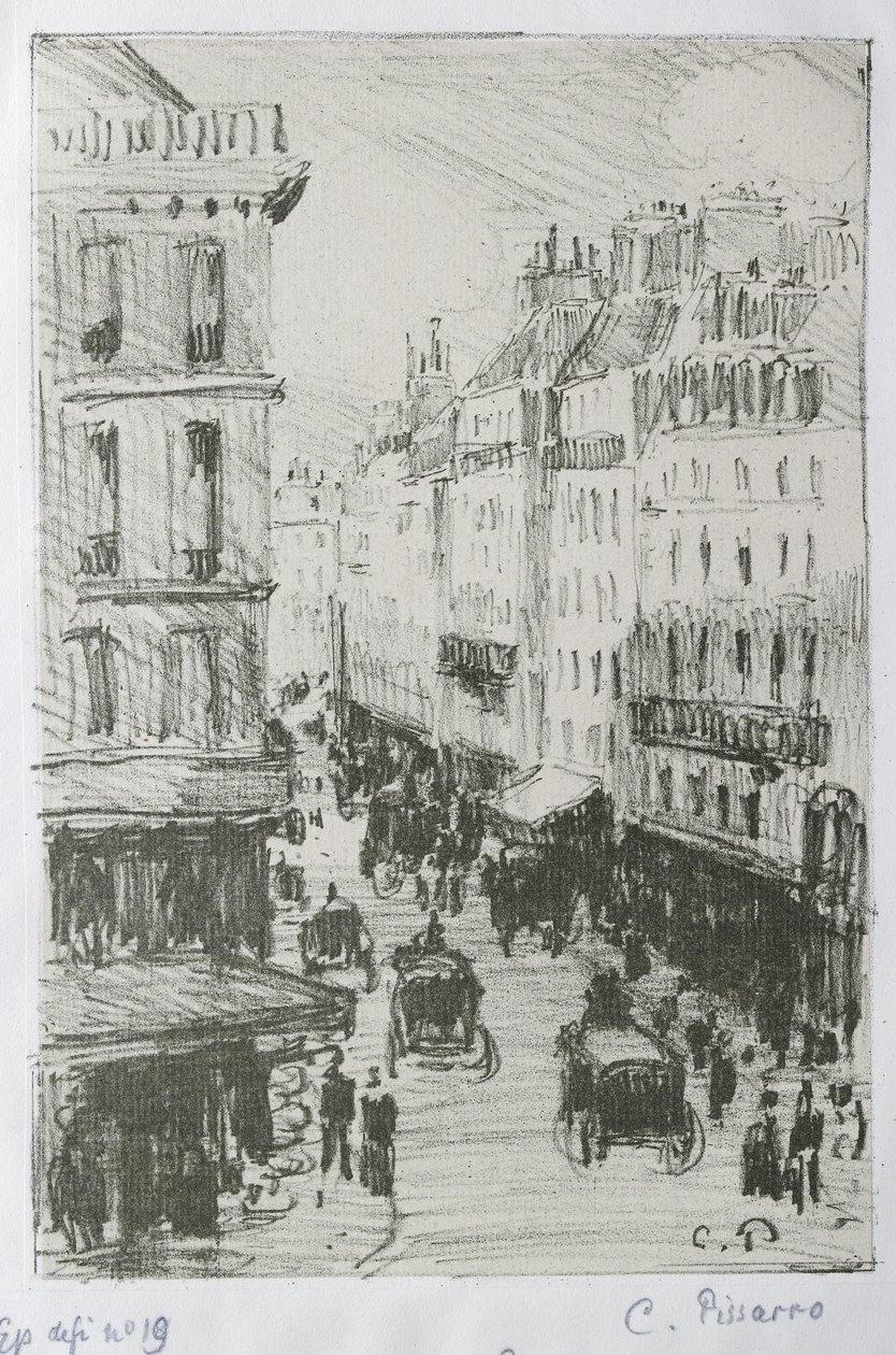 Rue Saint-Lazare，巴黎，1897年（锌版画） 作者 卡米尔·雅各布·毕沙罗