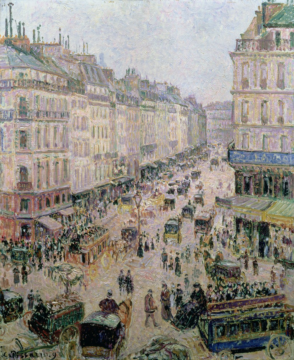 Rue Saint-Lazare，巴黎，明亮的天气，1893年 作者 卡米尔·雅各布·毕沙罗