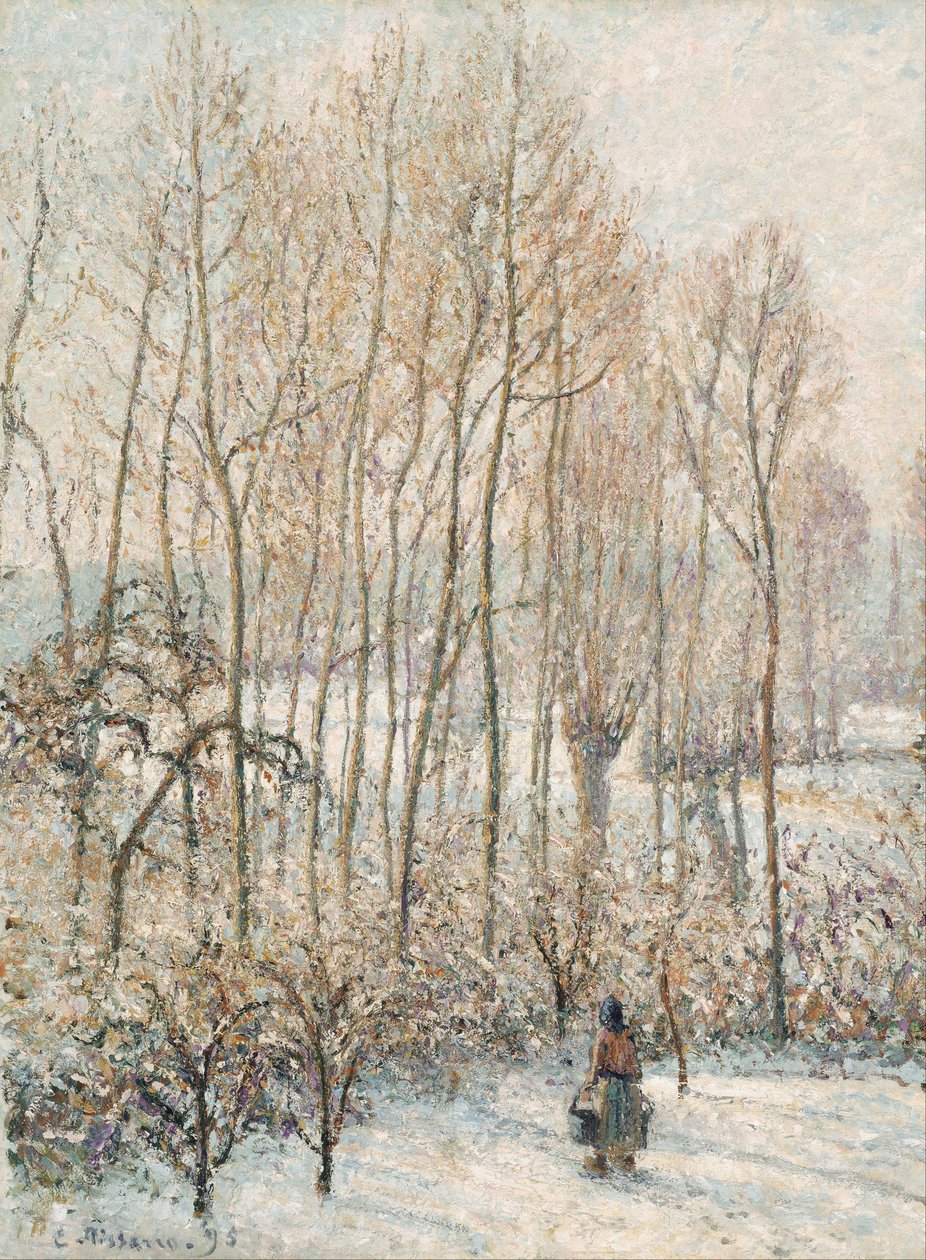 早晨阳光在雪地上，Eragny-sur-Epte 作者 卡米尔·雅各布·毕沙罗