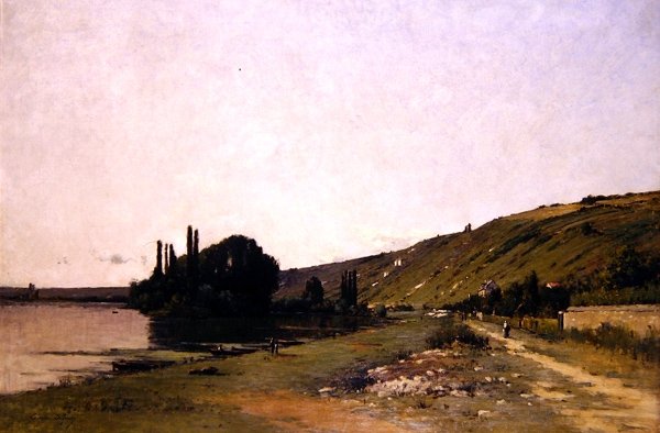 塞纳河在韦特伊的景色（布面油画） 作者 卡米尔·埃米尔·杜福尔（Camille Emile Dufour）