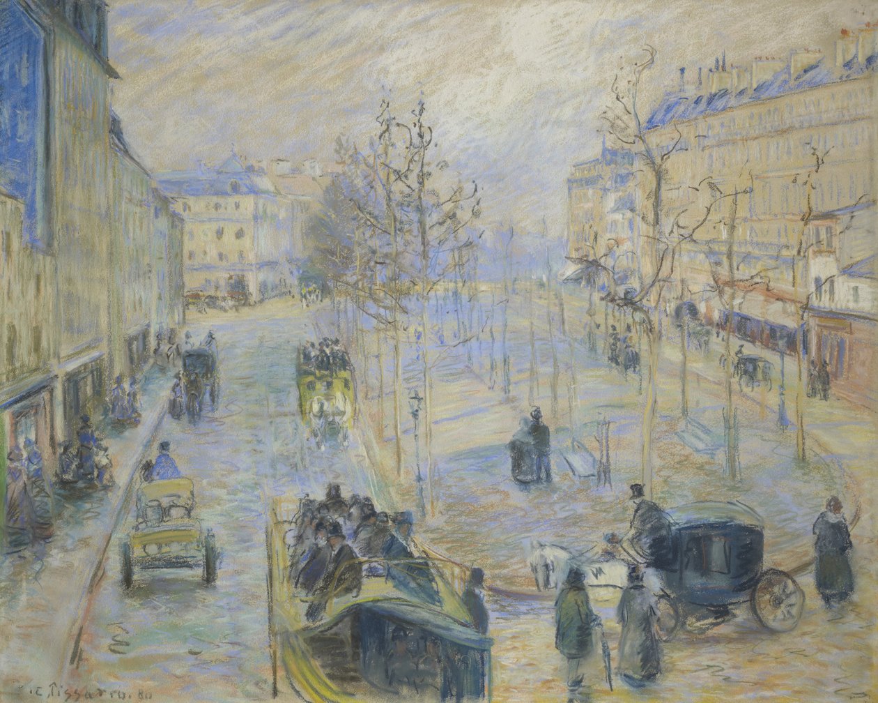 罗什乔亚大道（Boulevard Rochechouart），1880年 作者 卡米尔·雅各布·毕沙罗
