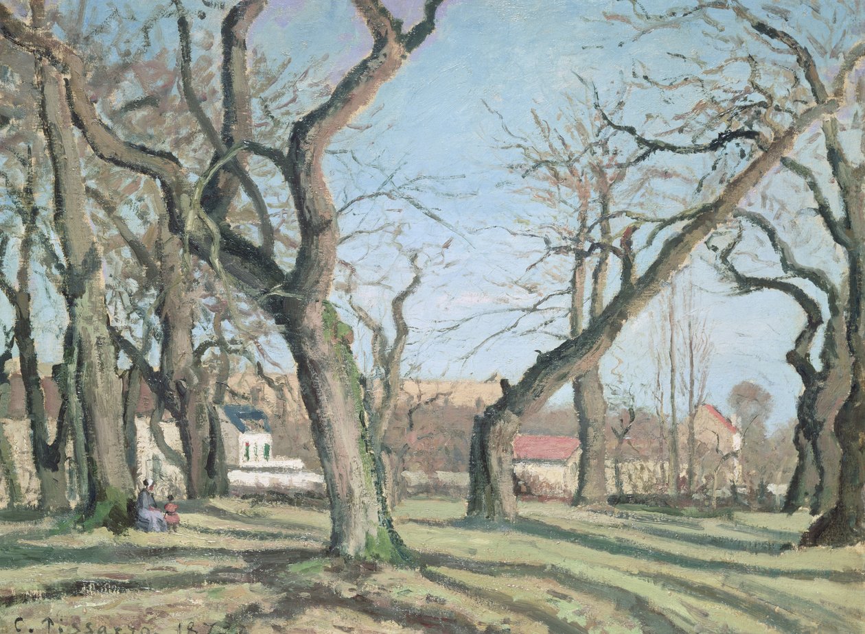 Louveciennes的板栗树，1872年 作者 卡米尔·雅各布·毕沙罗