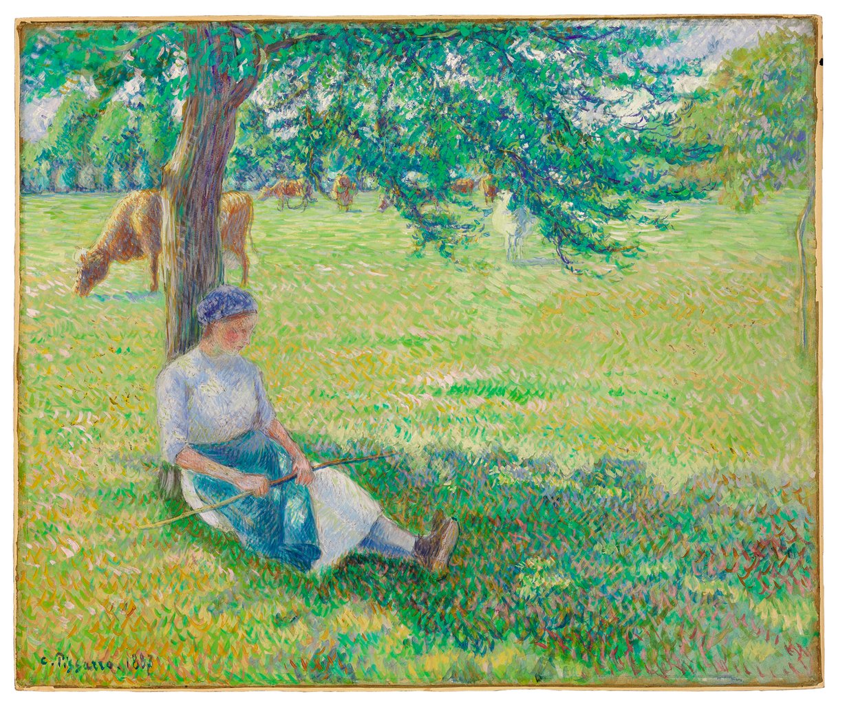 女牛仔，Eragny，1887年 作者 卡米尔·雅各布·毕沙罗