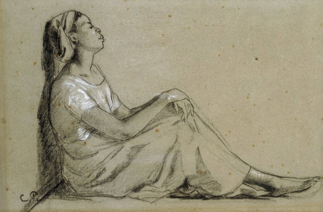 年轻的黑人妇女Assise，1855-57年 作者 卡米尔·雅各布·毕沙罗