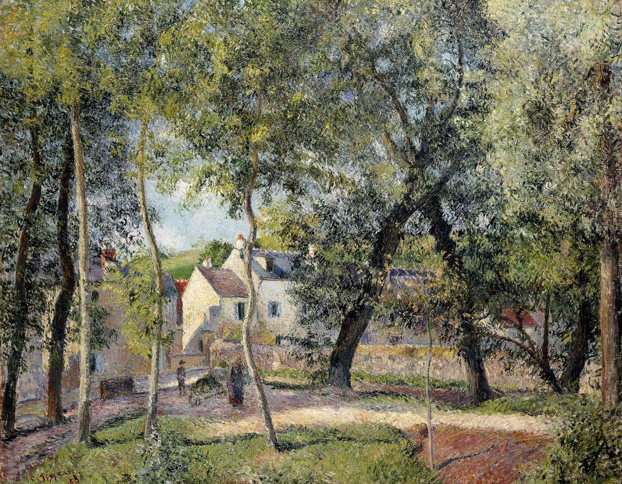 饮水槽附近奥斯尼的景观，1883年 作者 卡米尔·雅各布·毕沙罗