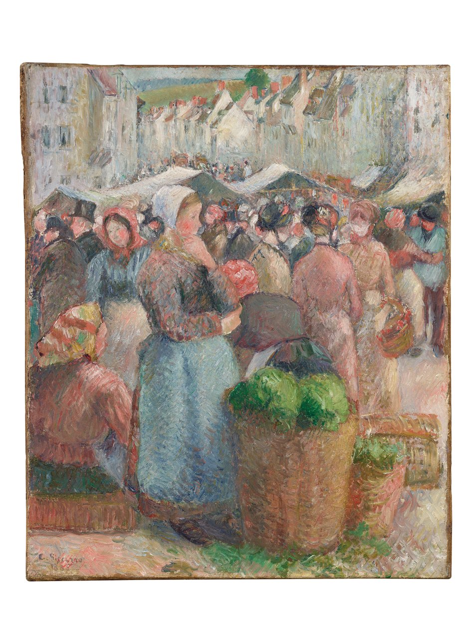 吉索尔市场，大街，1885年 作者 卡米尔·雅各布·毕沙罗