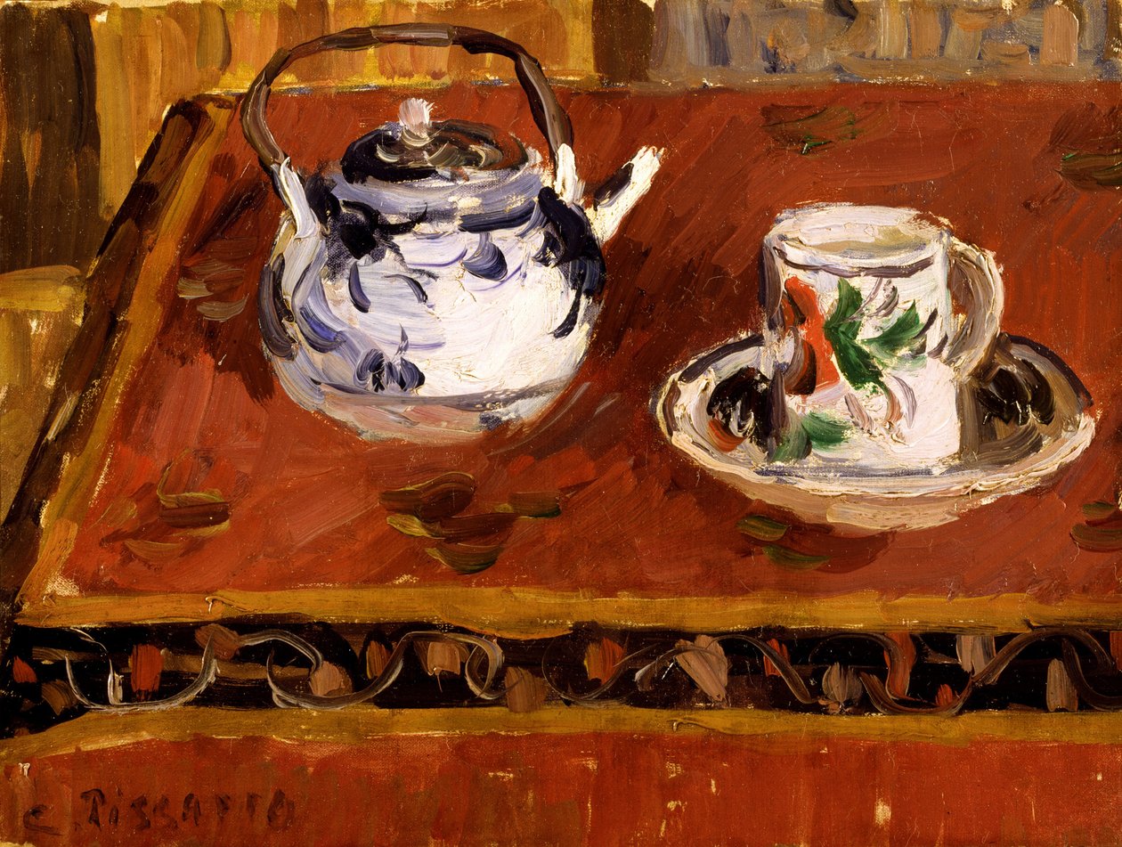 静物，杯子和茶壶，1899年。 作者 卡米尔·雅各布·毕沙罗