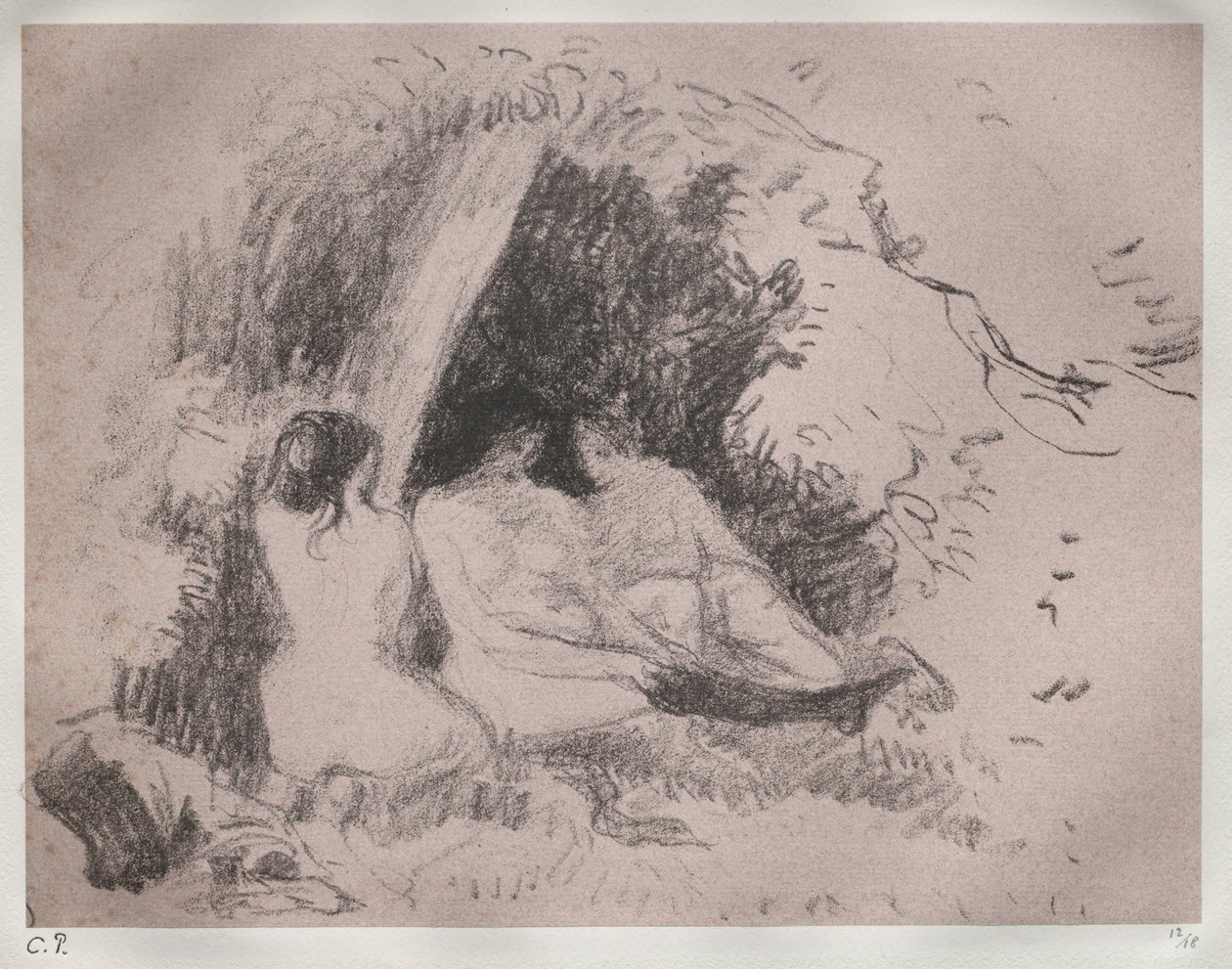 裸女c。 1896年。 作者 卡米尔·雅各布·毕沙罗