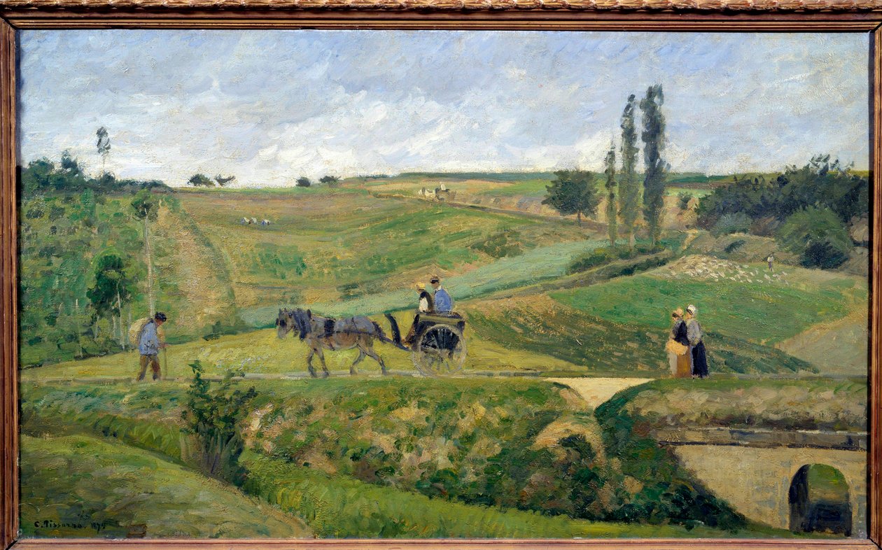 Camille Pissarro (1830-1903) 1874 年在蓬图瓦兹附近的 Route d